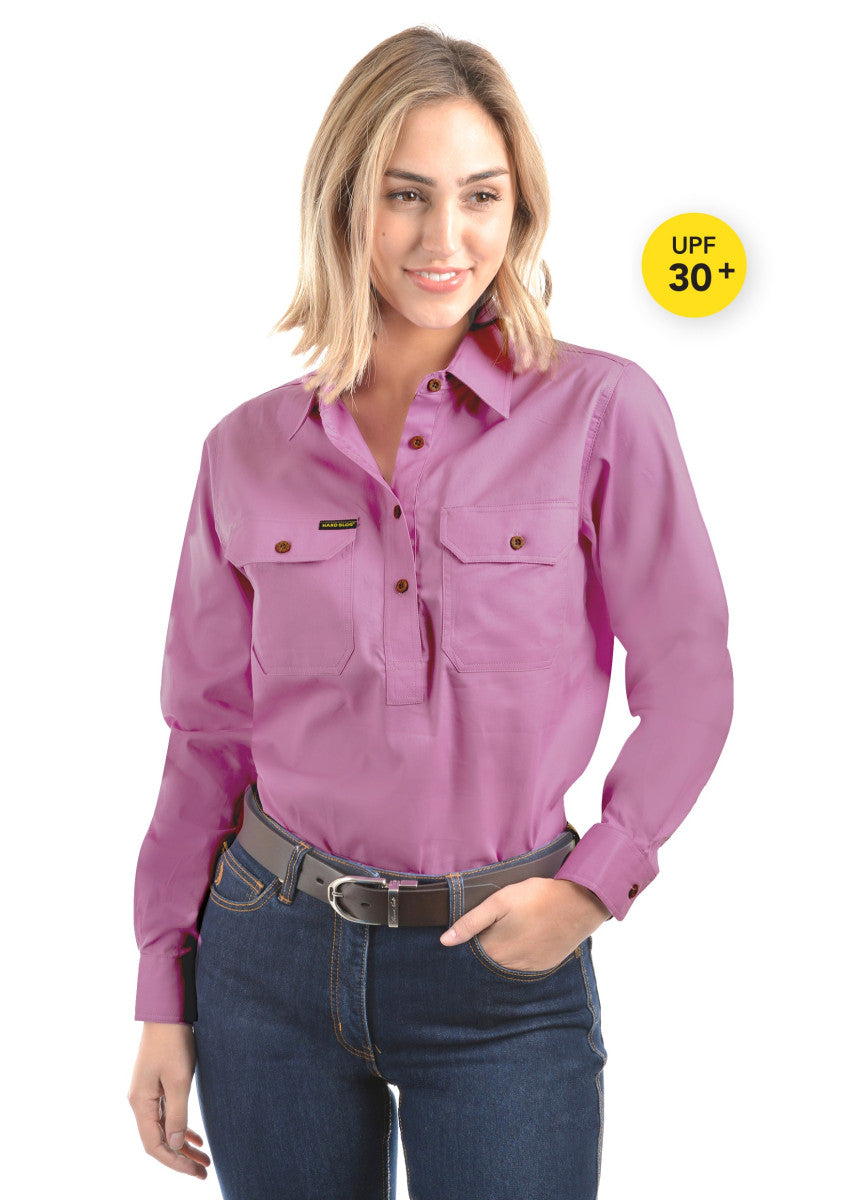 Hard Slog Womens Half Placket Light Cotton Country Work Shirt