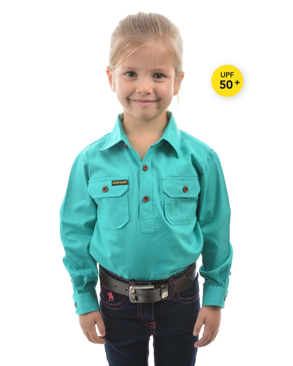 Hard Slog Kids Half Placket Light Cotton Country Work Shirt