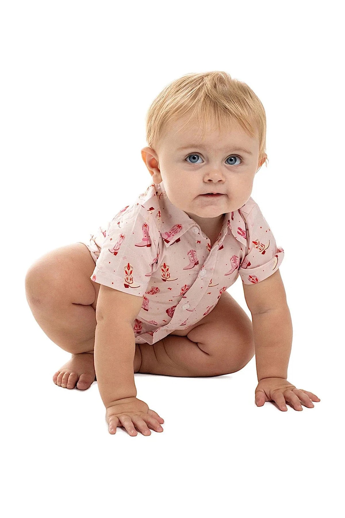 Just Country Infants Frankie Short Sleeve Full Button Jumpsuit