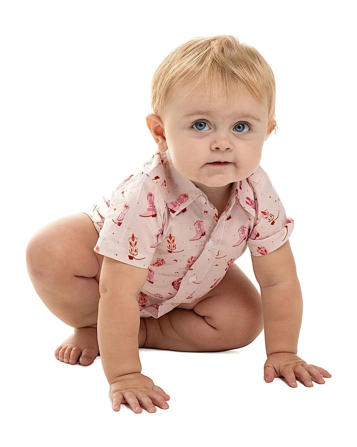 Just Country Infants Frankie Short Sleeve Full Button Jumpsuit