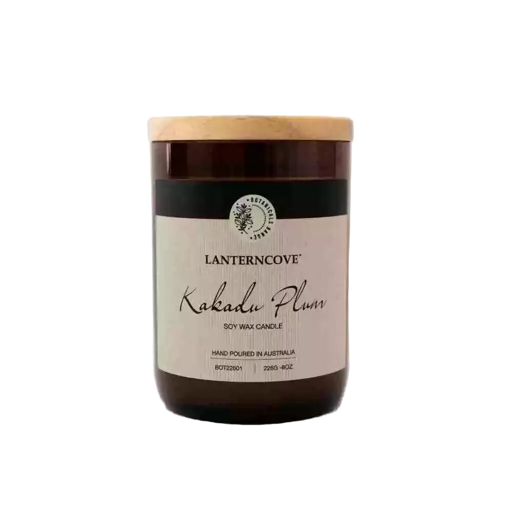Lanterncove Botanicals 8oz Glass Soy Wax Candle Kakadu Plum