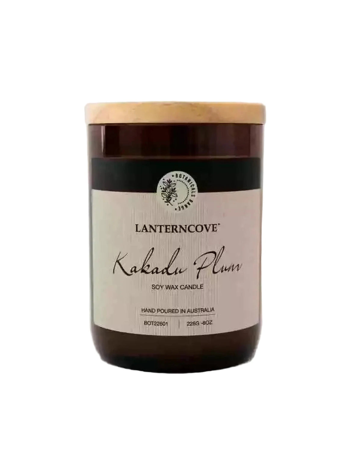 Lanterncove Botanicals 8oz Glass Soy Wax Candle Kakadu Plum