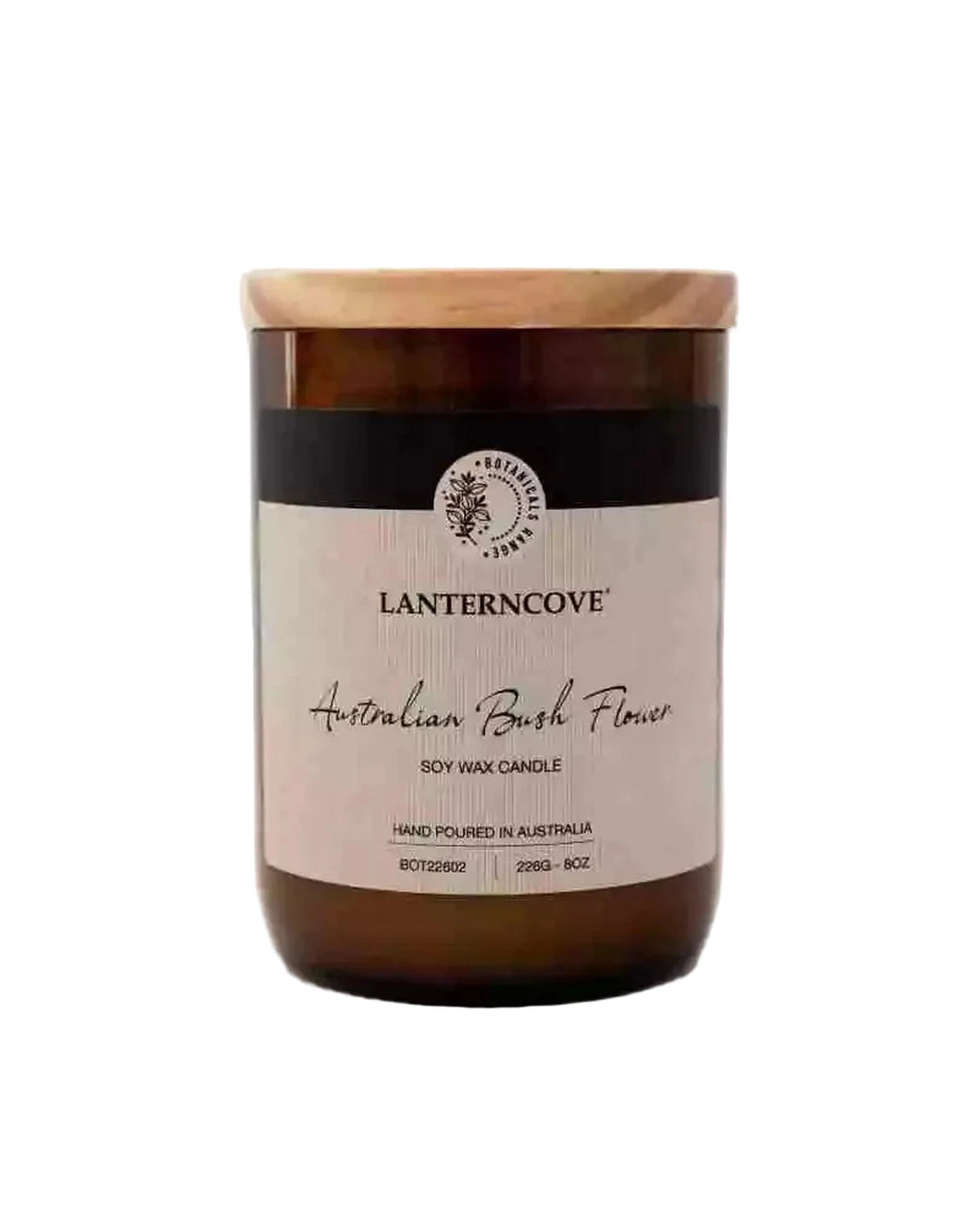 Lanterncove Botanicals 8oz Glass Soy Wax Candle Australian Bush Flower