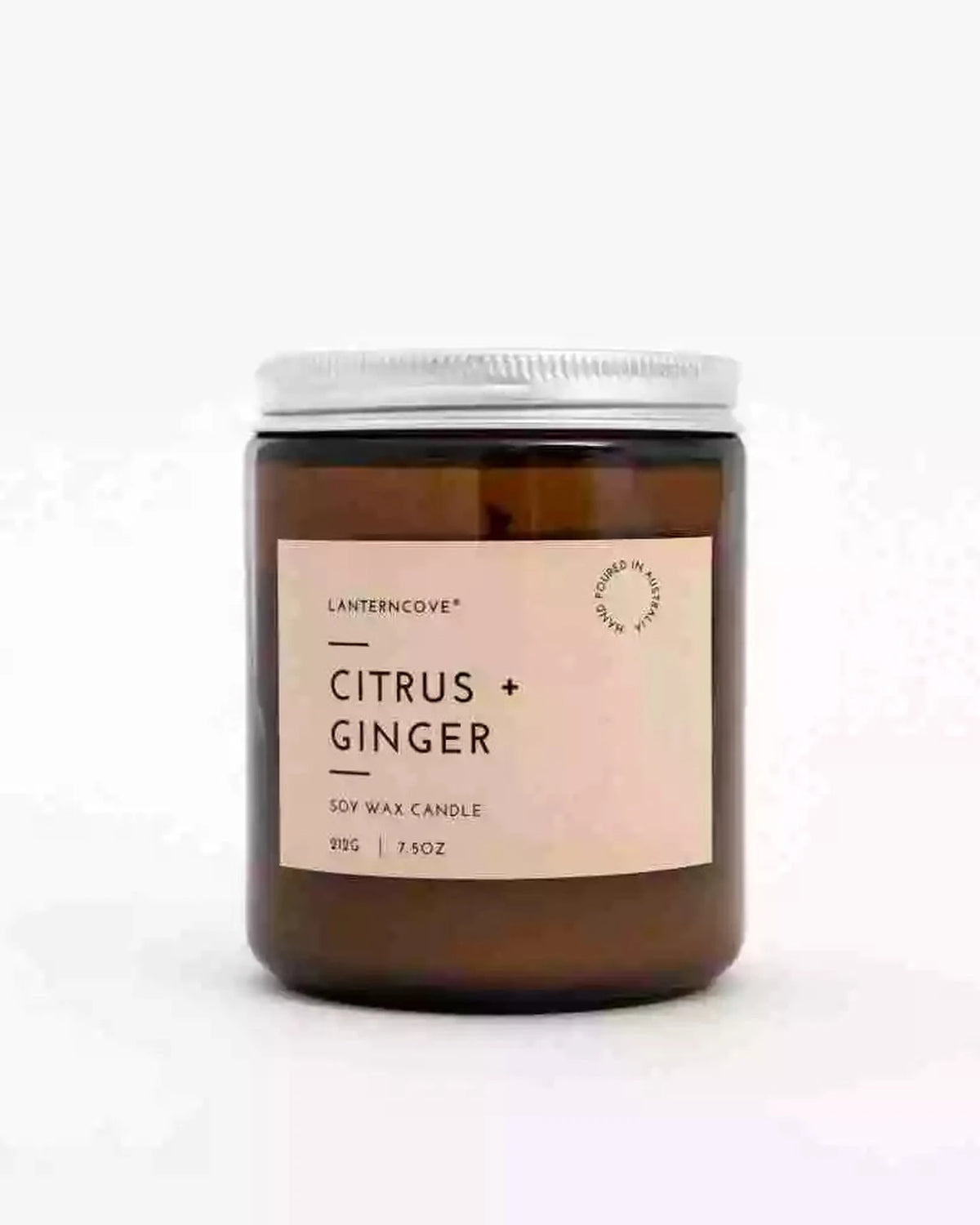Lanterncove Glo 7.5 oz Soy Wax Candle Ginger and Citrus
