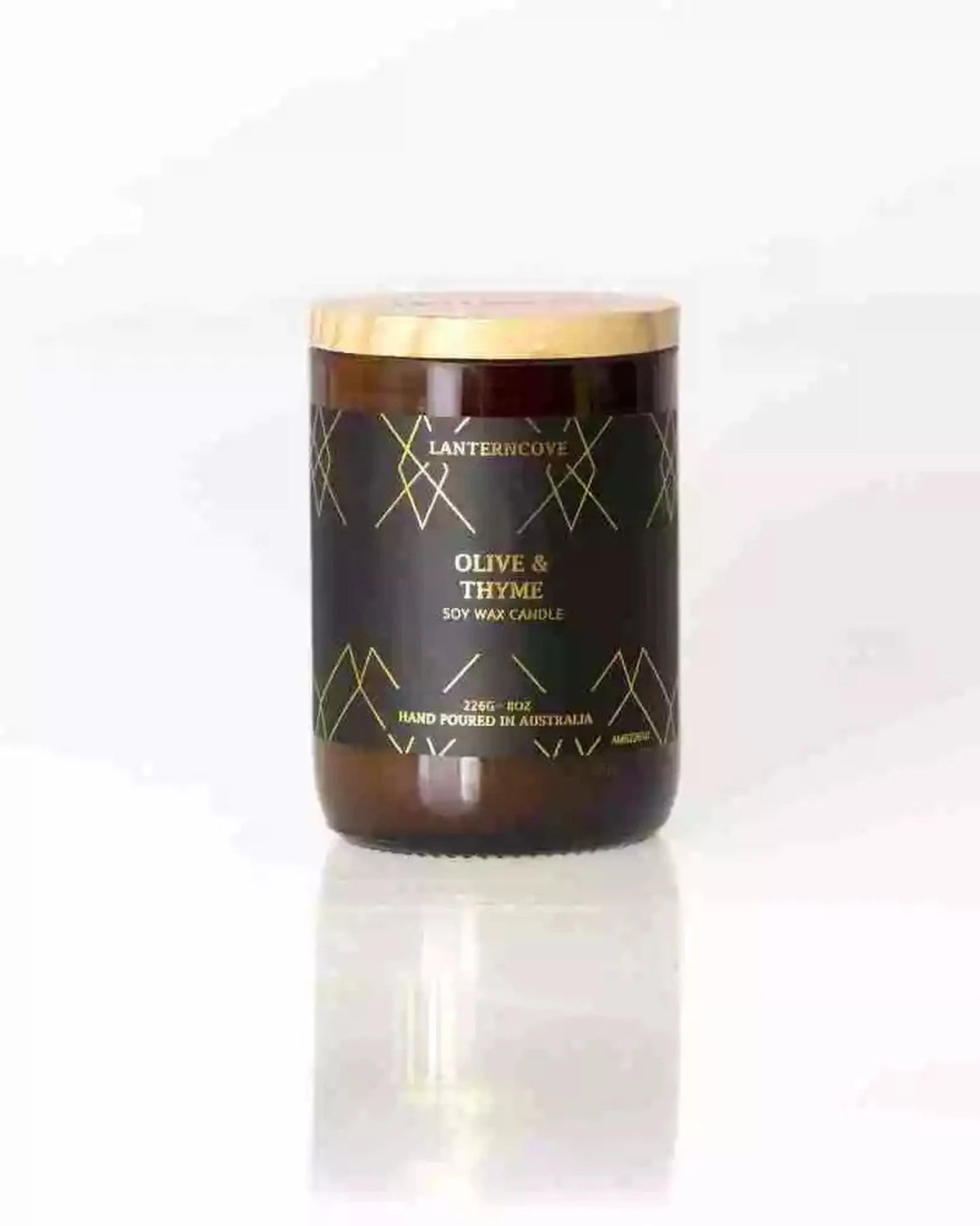 Lanterncove Amberesque 8 oz Soy Wax Candle Olive and Thyme