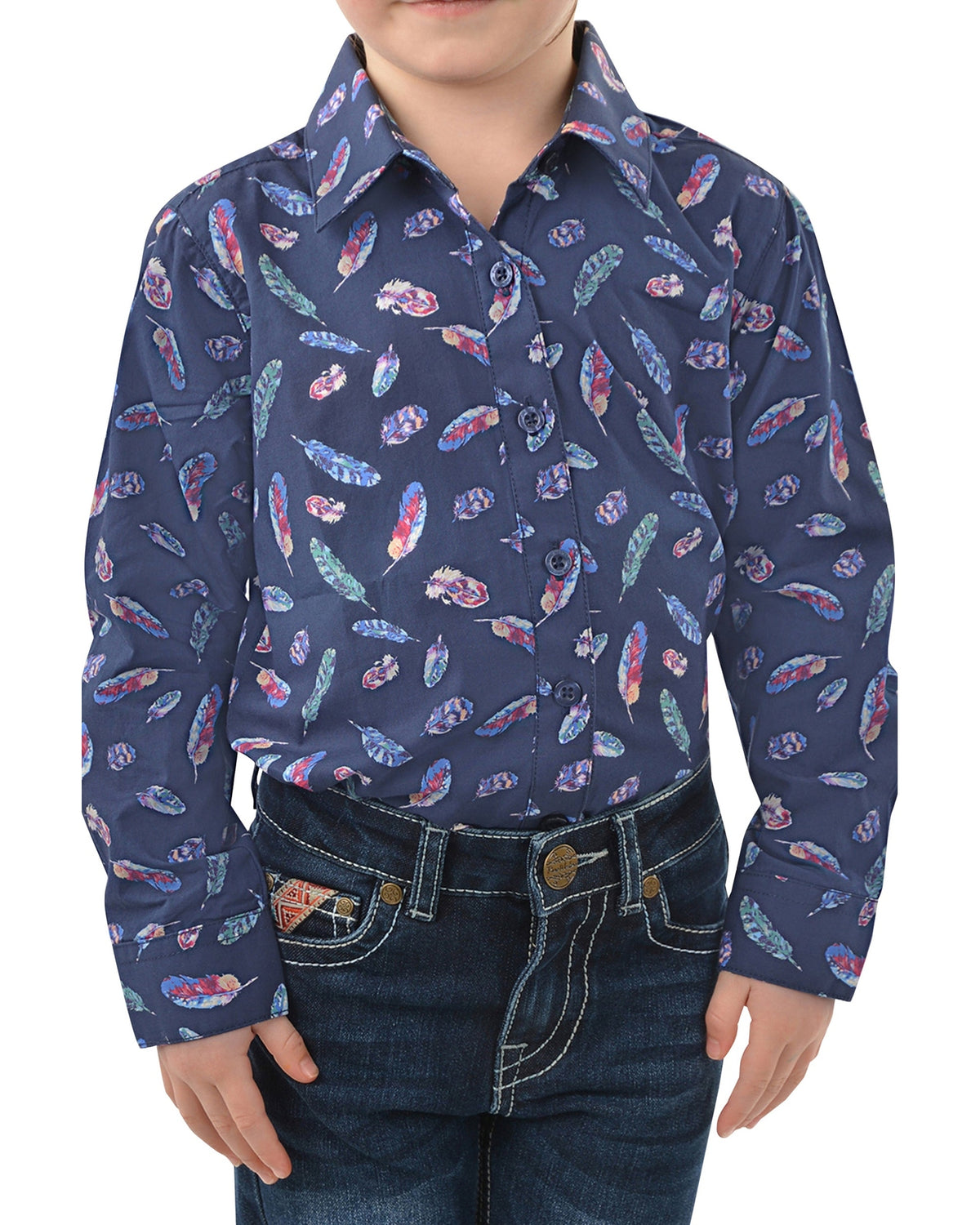 PURE WESTERN GIRLS HARLENE PRINT LONG SLEEVE SHIRT