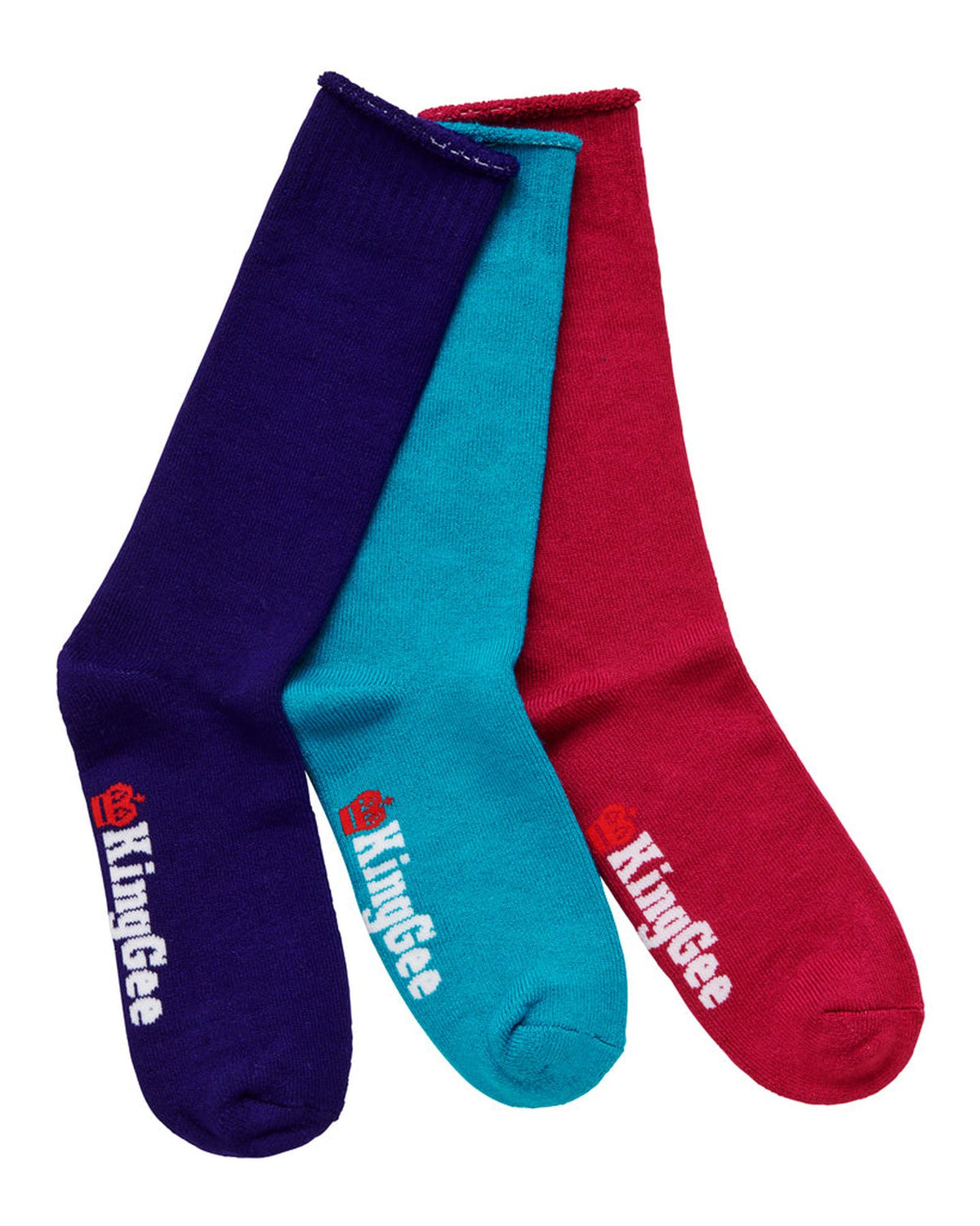 KingGee Womens Bamboo Coloured Crew Socks 3 Pack