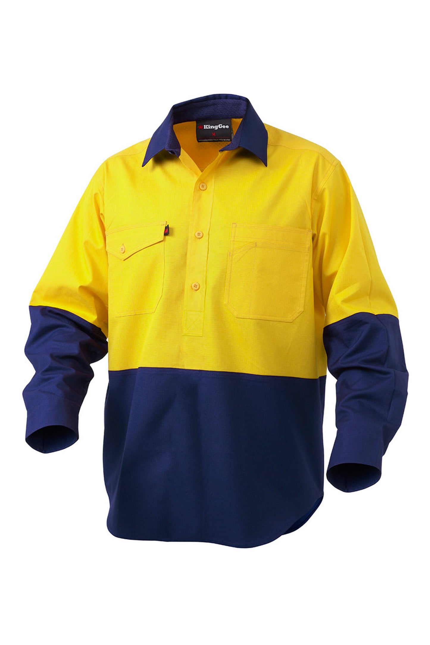 KingGee Workcool 2 Hi-Vis Two Tone Closed Front Long Sleeve Shirt