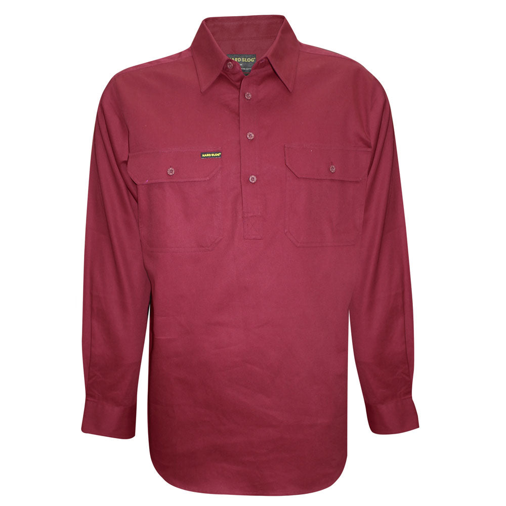 MENS HALF PLACKETLIGHT COTTON SHIRT
