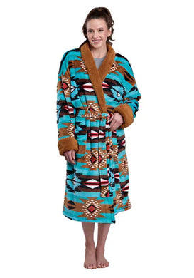 Roper Womens Fleece Robe Aztec Green