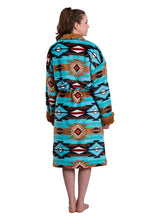 Load image into Gallery viewer, Roper Womens Fleece Robe Aztec Green