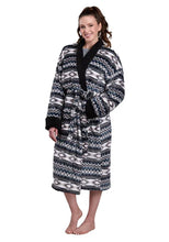 Load image into Gallery viewer, Roper Womens Fleece Robe Aztec Black