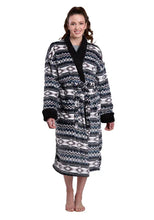 Load image into Gallery viewer, Roper Womens Fleece Robe Aztec Black