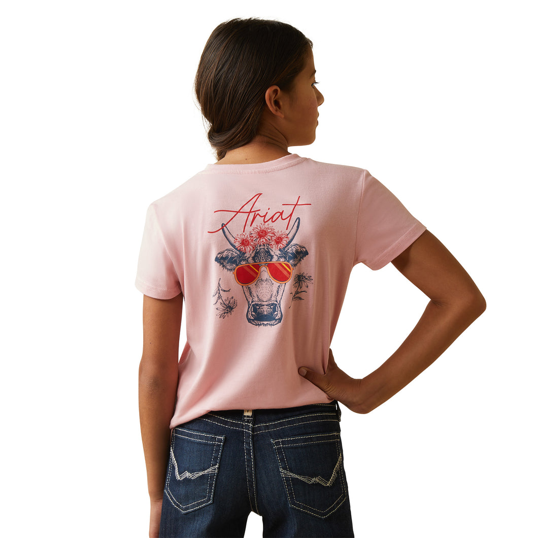 ARIAT GIRLS REAL COOL COW SS T-SHIRT