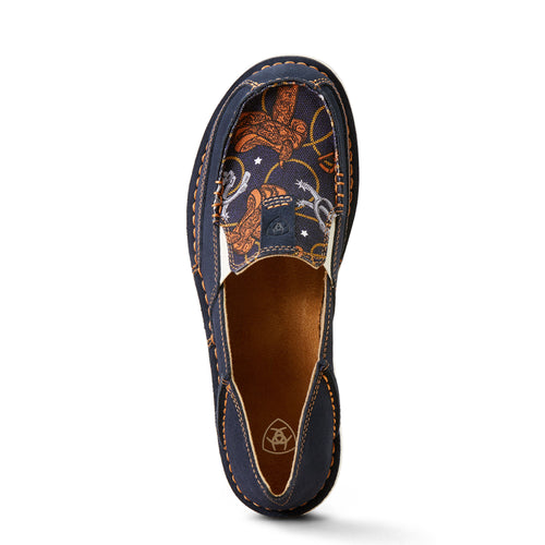 ARIAT WOMENS CRUISER NAVY BLUE SUEDE / SADDLE UP PRINT