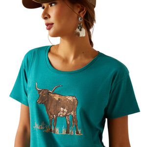 Ariat Womens Longhorn Watercolour SS T-Shirt
