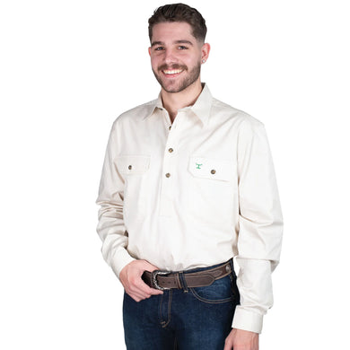 Just Country Mens Cameron Half Button Country Workshirt