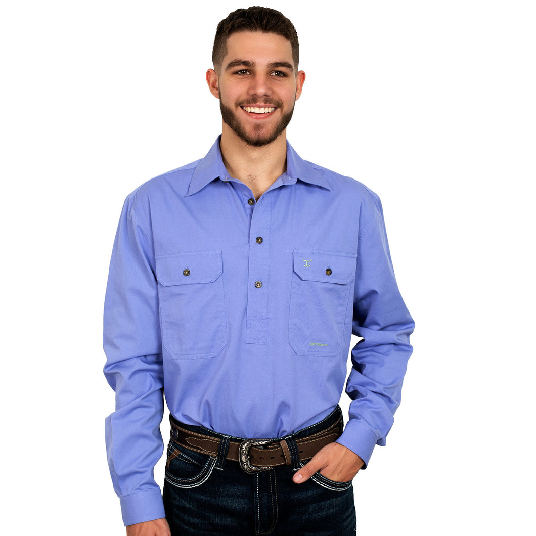 Just Country Mens Cameron Half Button Workshirt