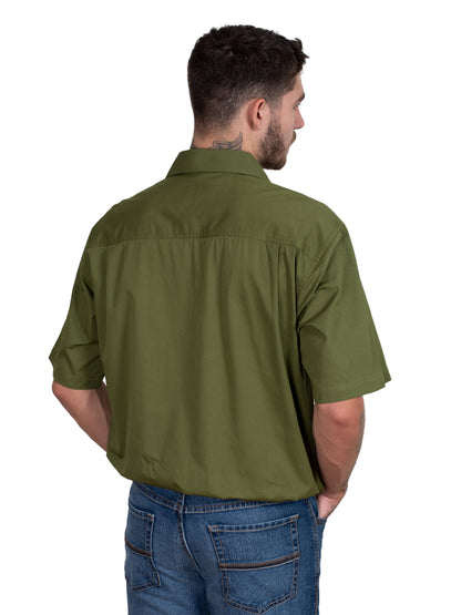 Just Country Mens Adam Half Button Short Sleeve Workshirt
