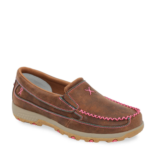 TWISTED X WOMENS PINK CELLSTRETCH SLIP ON MOCS