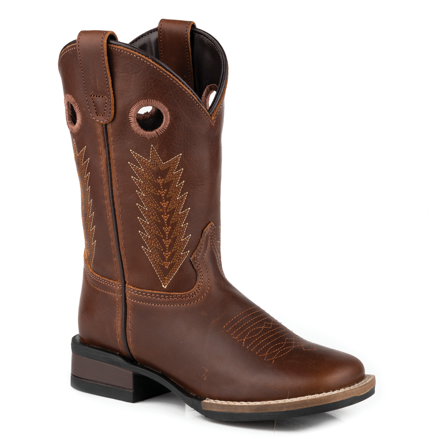 Roper Big Kids James Tan Leather Western Boots