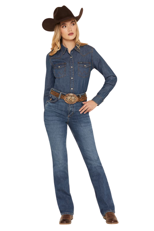 Wrangler Womens Rodeo High Rise Boot Cut 36 Inch Leg Jeans
