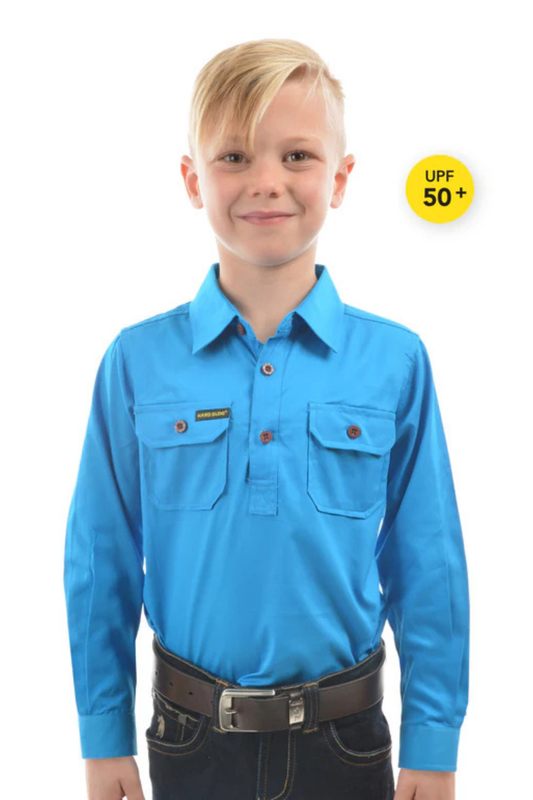 Hard Slog Kids Half Placket Light Cotton Country Work Shirt