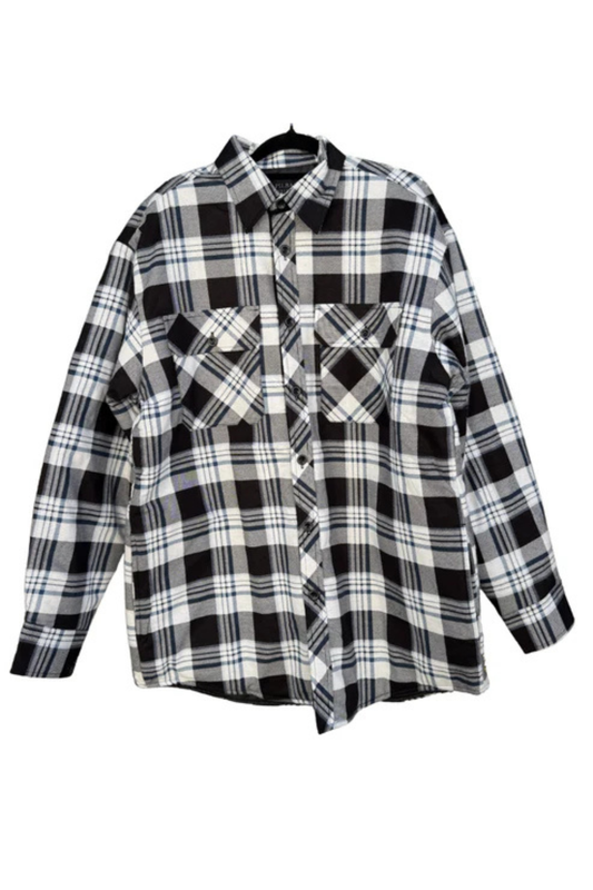 Pilbara Flannelette Quilted Shirt Mens Open Front
