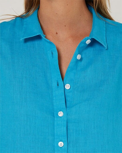 Pilbara Womens Florence Classic Linen Swiss Tab Long Sleeve Shirt