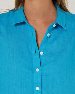 Pilbara Womens Florence Classic Linen Swiss Tab Long Sleeve Shirt