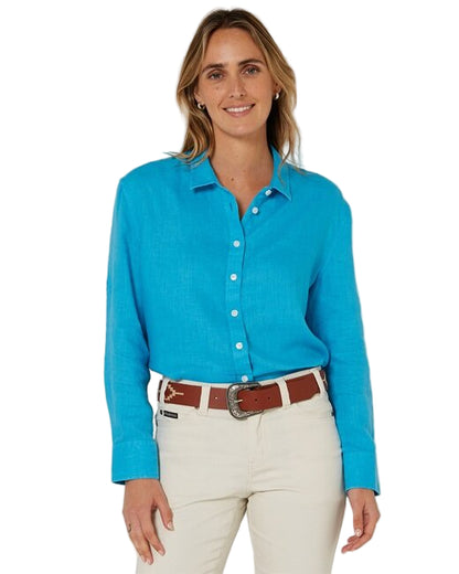 Pilbara Womens Florence Classic Linen Swiss Tab Long Sleeve Shirt