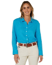 Load image into Gallery viewer, Pilbara Womens Florence Classic Linen Swiss Tab Long Sleeve Shirt