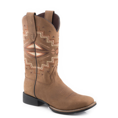 Roper Womens Monterey Aztec Burnished Leather Boots