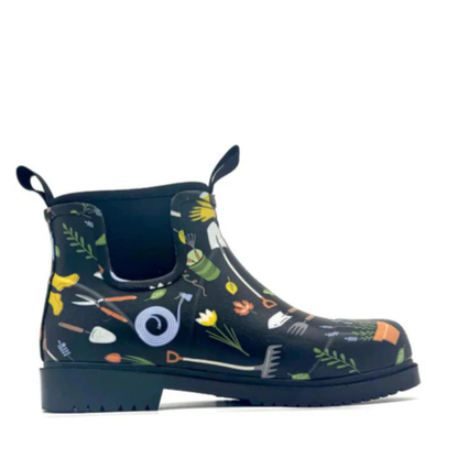 Clogees Womens Chelsea Gumboot Black Garden