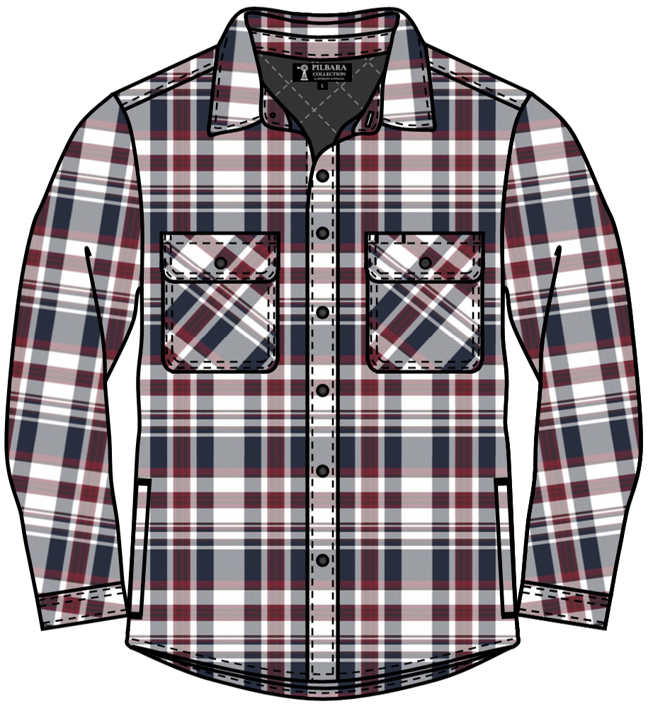 Pilbara Flannelette Mens Quilted Shirt Jacket