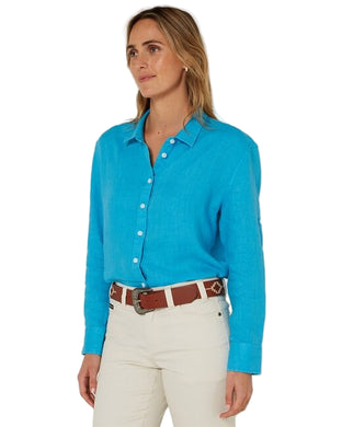 Pilbara Womens Florence Classic Linen Swiss Tab Long Sleeve Shirt