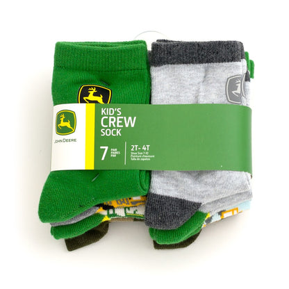 John Deere 7 Pack Kids Crew Socks