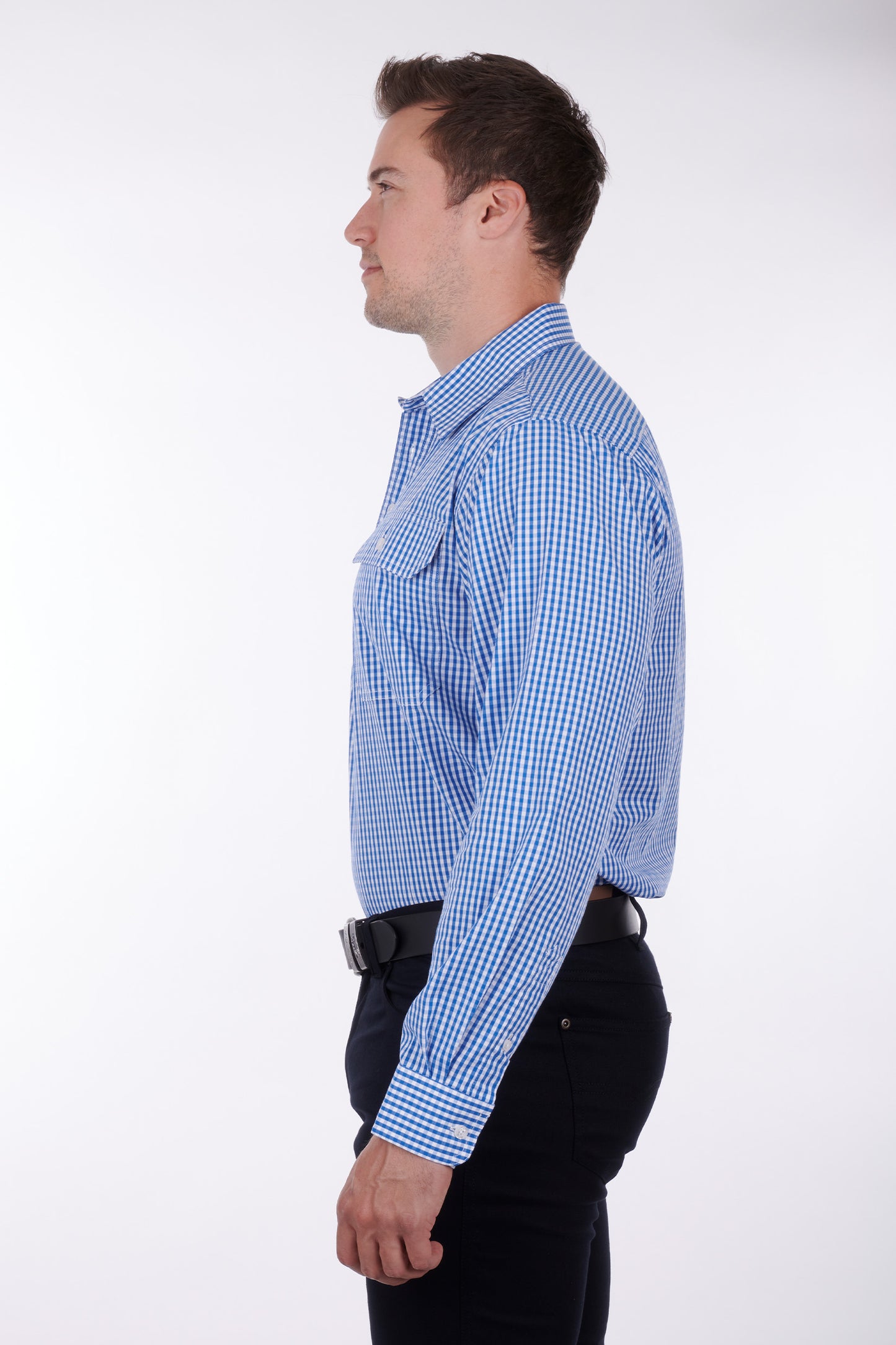 Hard Slog Mens Devin Half Placket Long Sleeve Country Shirt