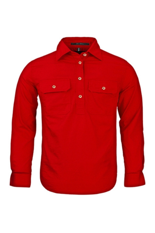 Kids Pilbara Closed Front Long Sleeve Country Work Shirt
