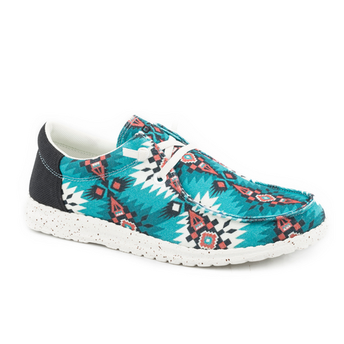 ROPER WOMENS HANG LOOSE TURQUOISE AZTEC CANVAS