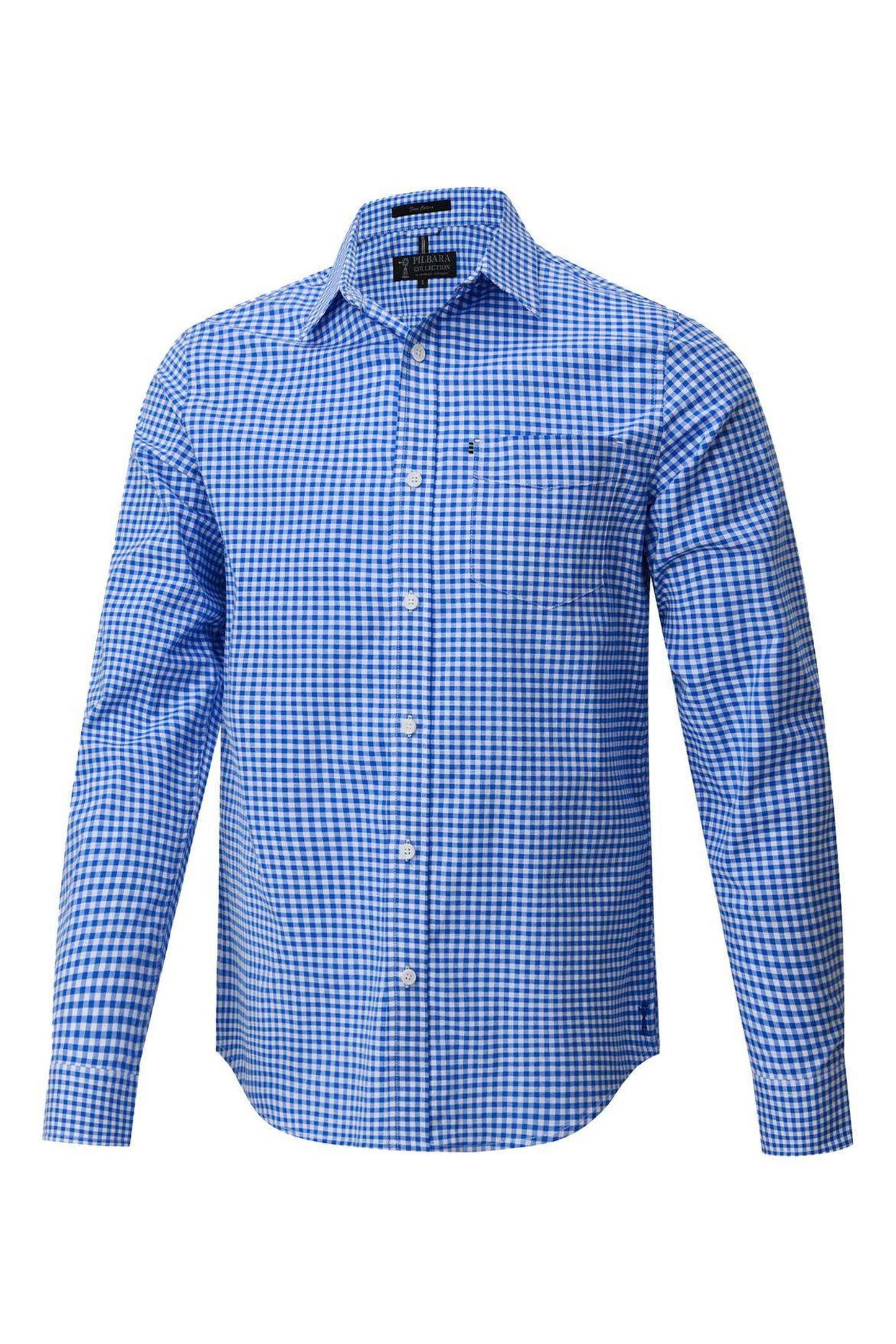 Pilbara Mens Long Sleeve Gingham Shirt