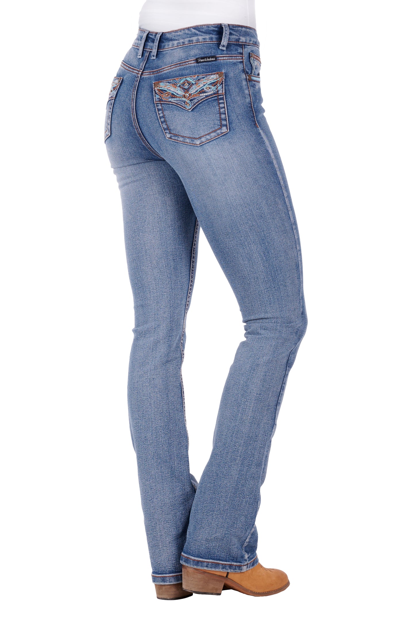 Pure Western Womens Nina Hi Rise Bootcut Jeans 34 Inch Leg