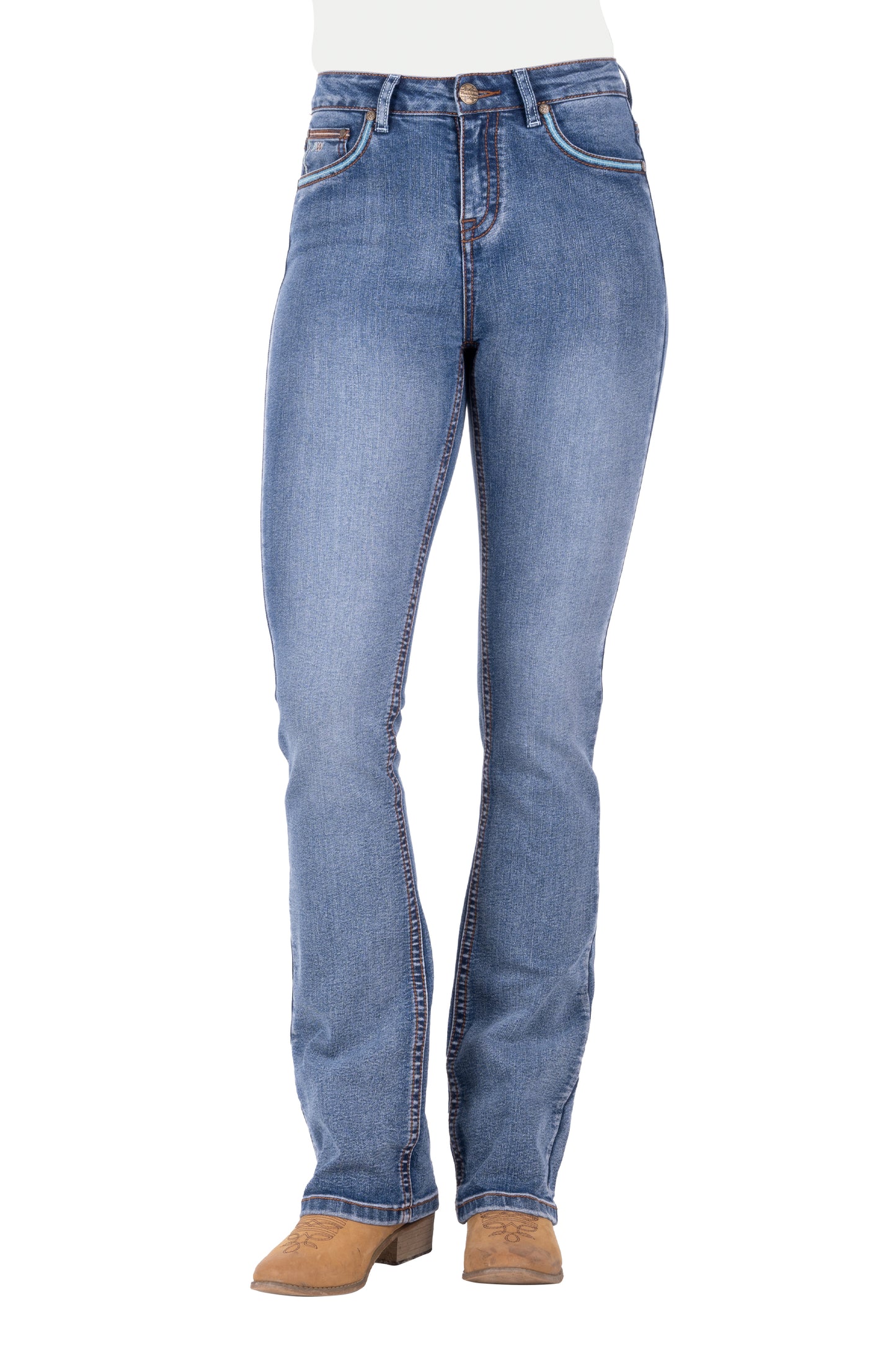 Pure Western Womens Nina Hi Rise Bootcut Jeans 34 Inch Leg