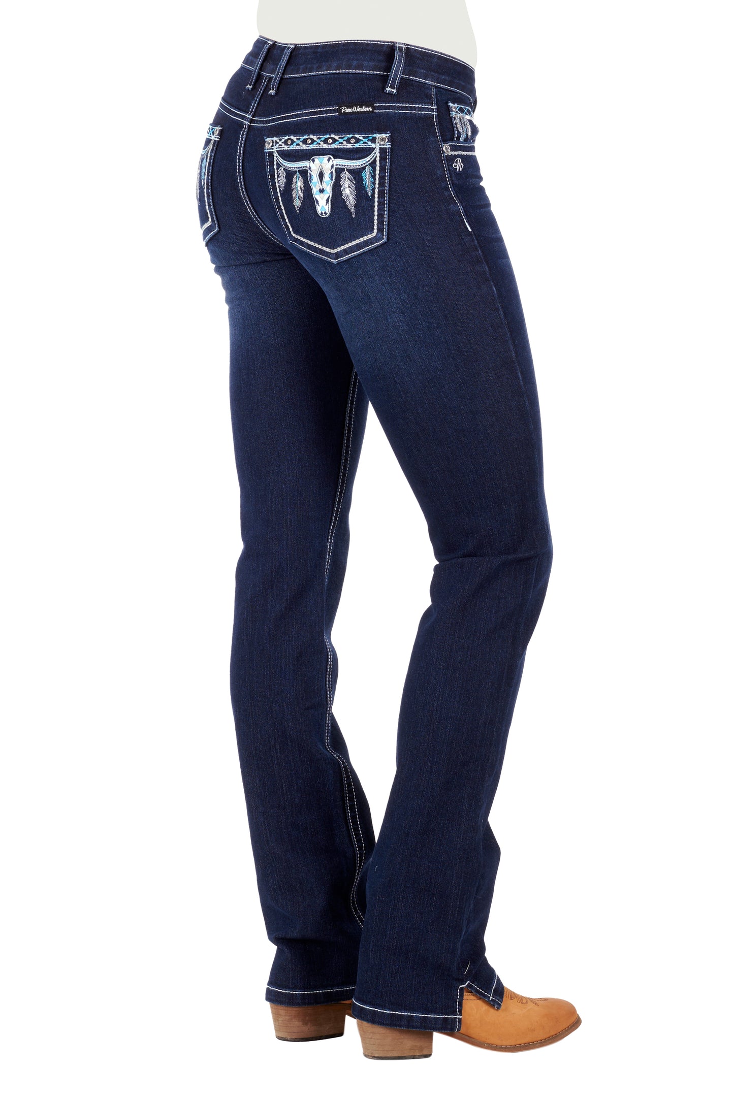 Pure Western Womens Raina Straight Leg Jeans 34 Inch Leg
