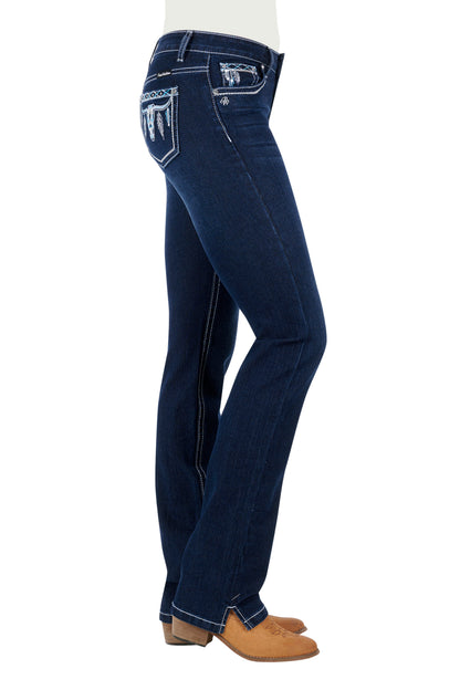Pure Western Womens Raina Straight Leg Jeans 34 Inch Leg
