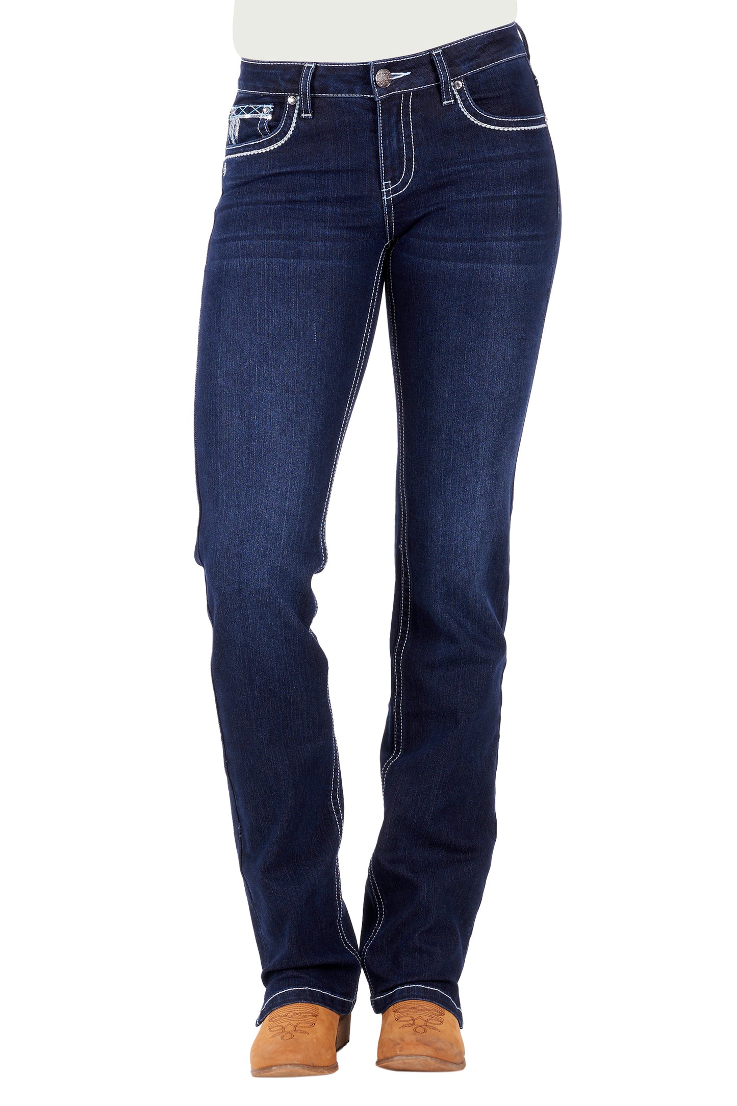 Pure Western Womens Raina Straight Leg Jeans 34 Inch Leg