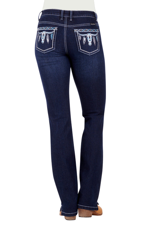 Pure Western Womens Raina Straight Leg Jeans 34 Inch Leg