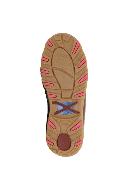 TWISTED X WOMENS PINK CELLSTRETCH SLIP ON MOCS
