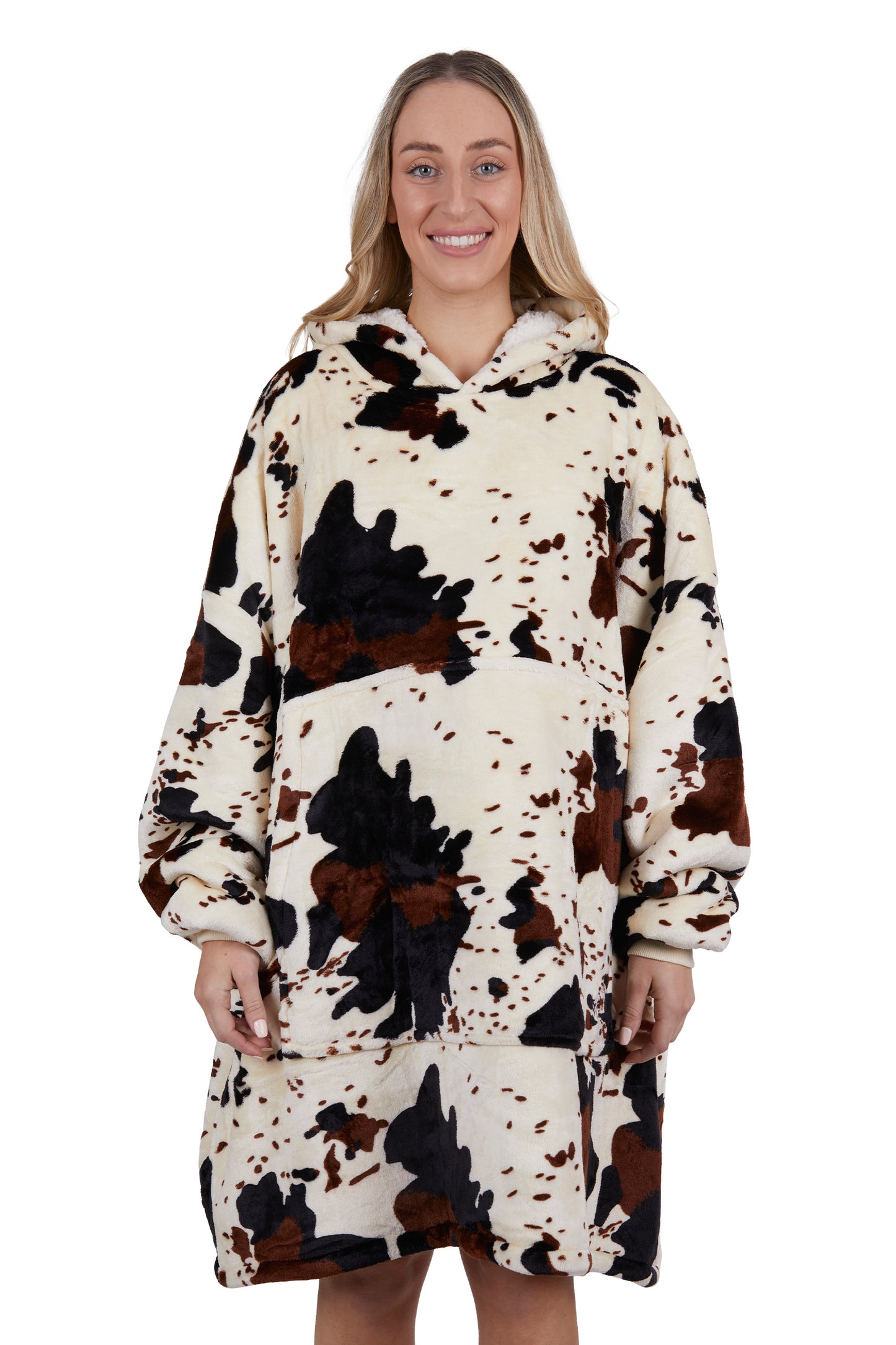 Pure Western Cow Print Snuggle Hoodie