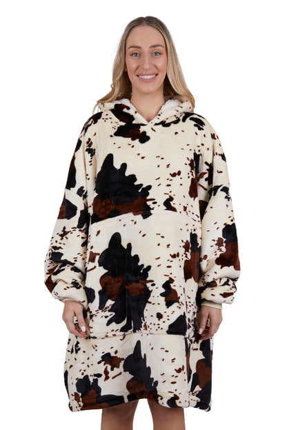 Pure Western Cow Print Snuggle Hoodie